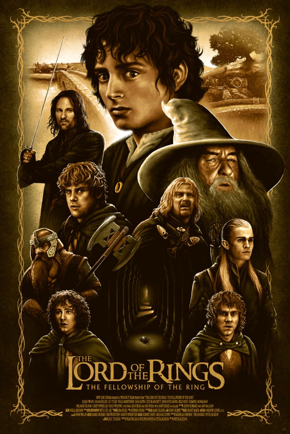 The poster of the Lord of the Rings movie